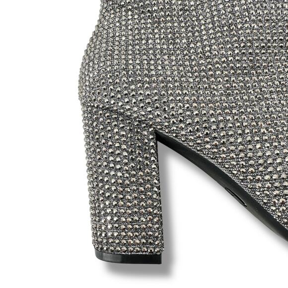 Gianni Bini Queen Bee Silver Rhinestone Over the Knee Boots Womens Sz 6 - Picture 6 of 11